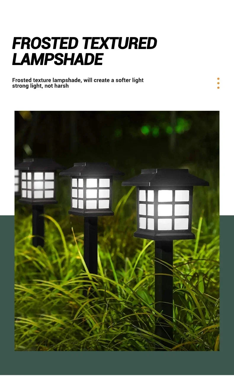 2Pcs Outdoor Solar LED Pathway Lights Walkway Garden Decor Street Lamp for Landscape Yard Patio Driveway Festival Lighting