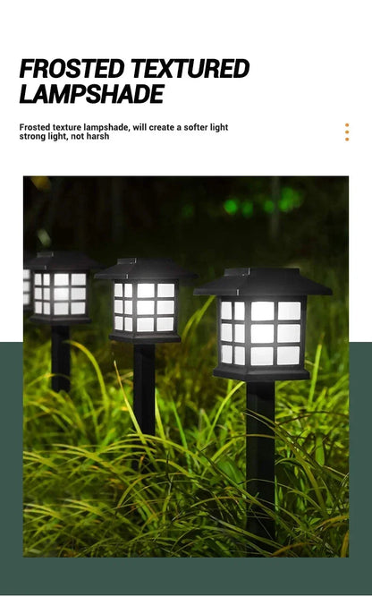 2Pcs Outdoor Solar LED Pathway Lights Walkway Garden Decor Street Lamp for Landscape Yard Patio Driveway Festival Lighting