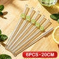 6PCS Reusable Drinking Straws Cute Flower Glass Straws with Cleaning Brush for Coffee Lover Smoothies Frozen Drinks Tea Juice