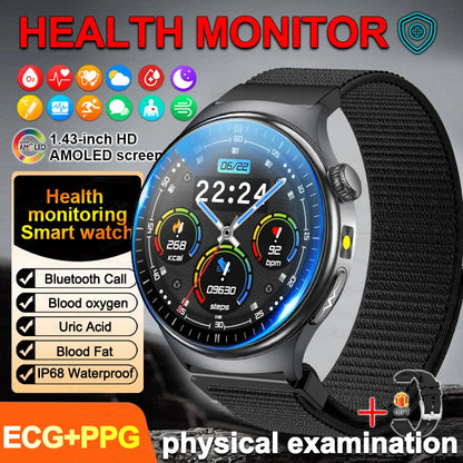2026Nowość Zdrowie Sport EKG AI Diagnostyka Inteligentne Zegarki Męskie Tętno Ciśnienie Krwi IP68 Wodoodporne Smartwatche Dla Mężczyzn Kobiet