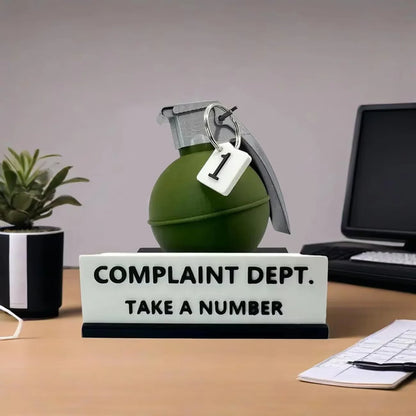 Interesting Grenade Complaint Department Desk Logo Decoration Interesting "Take A Number" Office Decoration