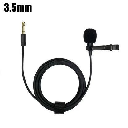 1-5pc Portable Lavalier Microphone Metal Clip Lapel Mic Wired 3.5mm/Type-C/USB For Mobile Phone Laptop DSLR Camera Lound Speaker