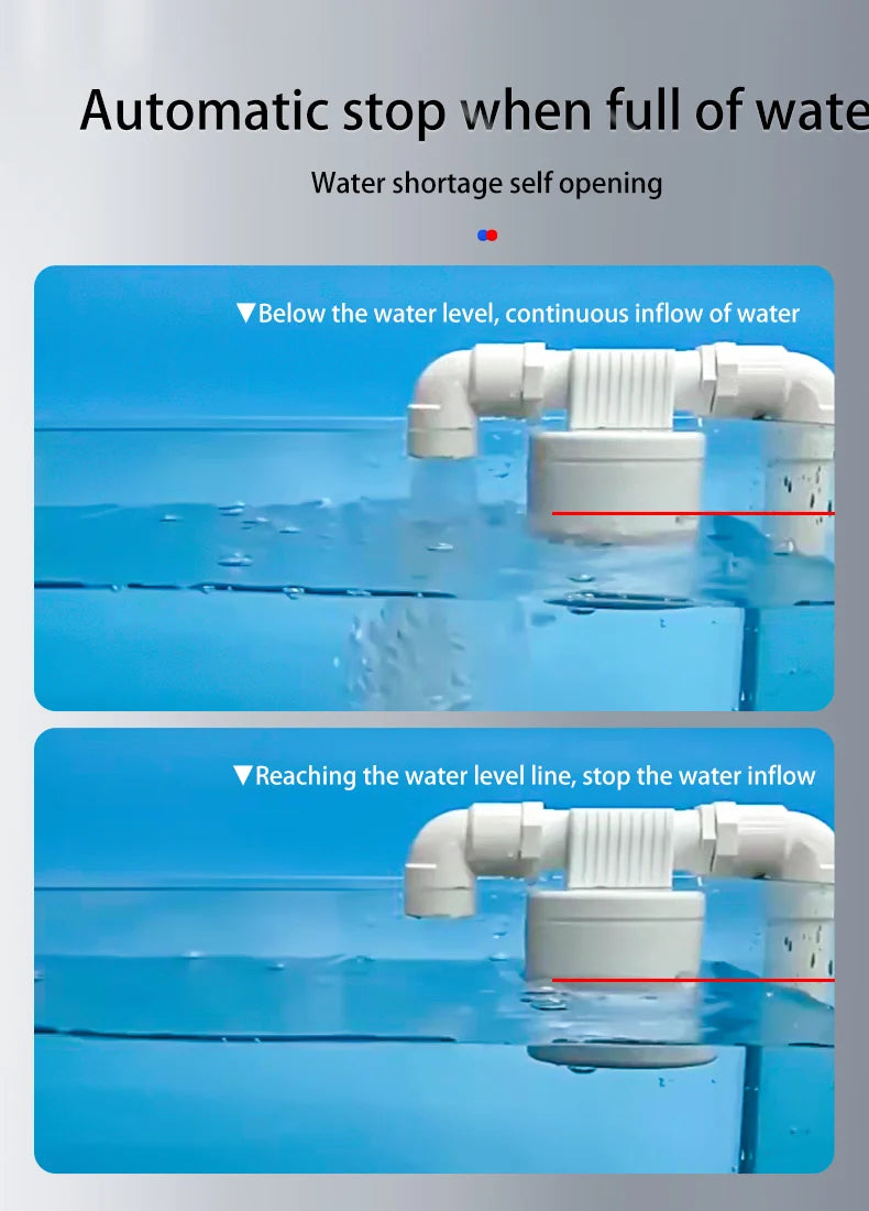 Automatic Water Level Control Valve 1/2" 3/4" 1" Water Shortage Self Opening Float Ball Valve Tank Tower Pool Float Switch Blue