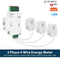 Zemismart 120A Zigbee WiFi 3 Phase Energy Meter Smart Din-rail Power Monitor Withdrawable Split-core CTs Works with Tuya App