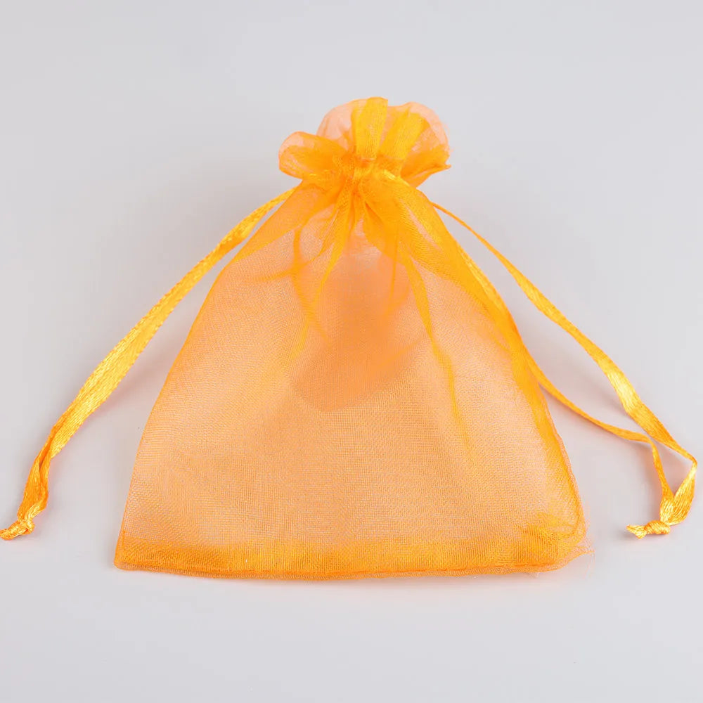 50/100pcs Colorful Organza Gift Bag 5x7 7x9 9x12 10x15 13x18cm Party Wedding Favors Candy Jewelry Packaging Drawstring pouches