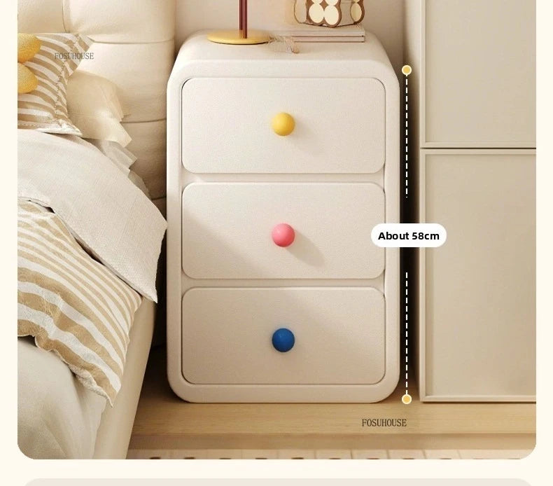 Cute Solid Wood Children's Nightstands for Children Furniture Dormitory Storage Bedside Tables Narrow Kid's Storage Cabinet