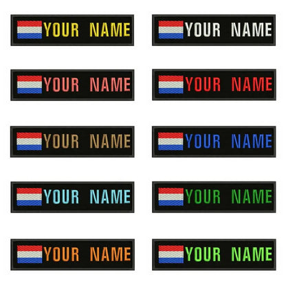 Dutch Flag Netherlands 10X2.5cm Embroidery Custom Name Text Patch Stripes Badge Iron On Or  Patches