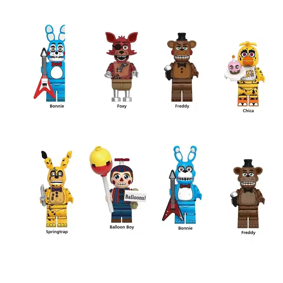 NEW FNAF Nights Game Figure Mini Figures Building BlocksSkeleton Thriller Toys gift kids toys mould king