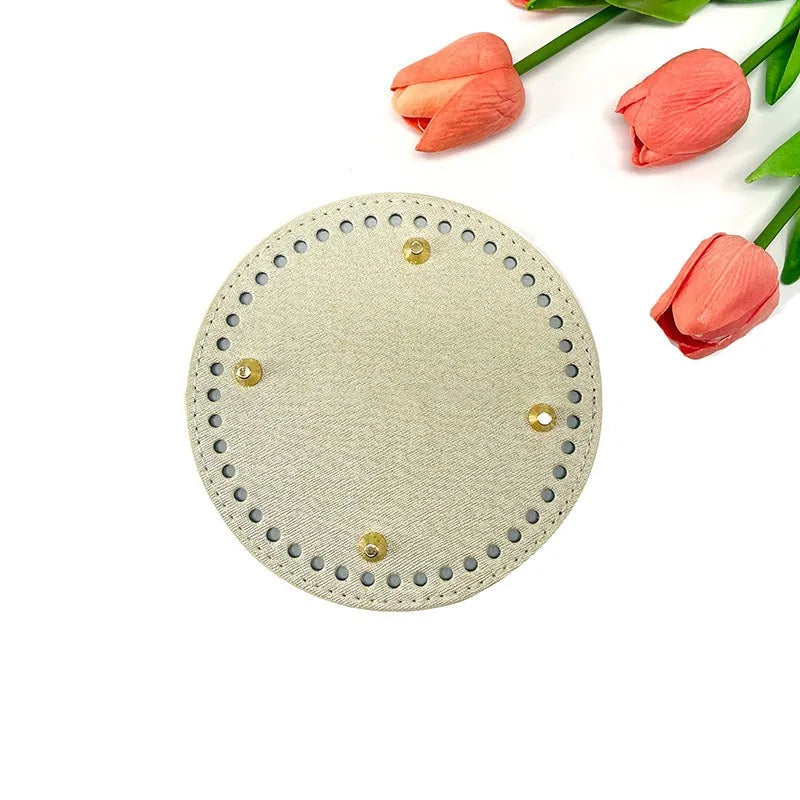 22*10Cm Oval Bottom For Knitted Bag PU Leather Bag Accessories Handmade Bottom DIY Crochet Bag Bottom Solid Color Bag Part NEW