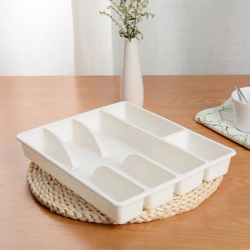 1Pc Kitchen Drawer Cutlery Organizer Silverware Holder Utensil Divider Box Plastic Flatware Storage Tray Home Restaurant Supply