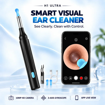 1000W HD Visual Ear Cleaner Camera Wireless Ear Wax Removal Tool 2 in 1 Ear Pick Tweezers USB Rechargeable Kit