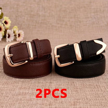 Fashion Women Genuine Leather Belts High Quality Gold Buckle Best Matching Dress Jeans Belts for Lady LB2146