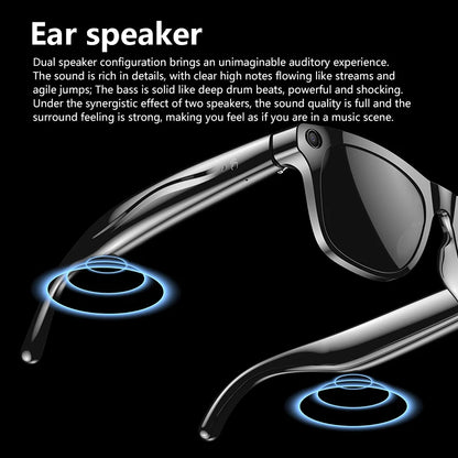 Lenovo AI Smart Bluetooth Glasses HD 6K 260Mah Multifunction Calling Translate Voice Assistant Music Player Camera Glasses 2026