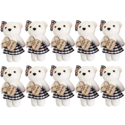 10pcs/bag Foam Bear Bear Plush Foam Toys Plush Animal Cartoon Mini Bear Flower Bouquet 10cm Plush Doll Cartoon Bouquet Doll