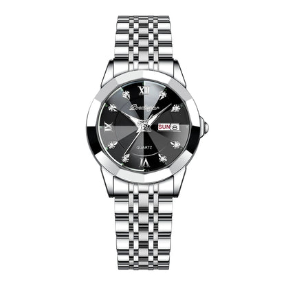 POEDAGAR Luxury Brand Women's Watches Waterproof Luminous Date Week Quartz Watch For Woman Stainless Steel Fashion Ladies Watch