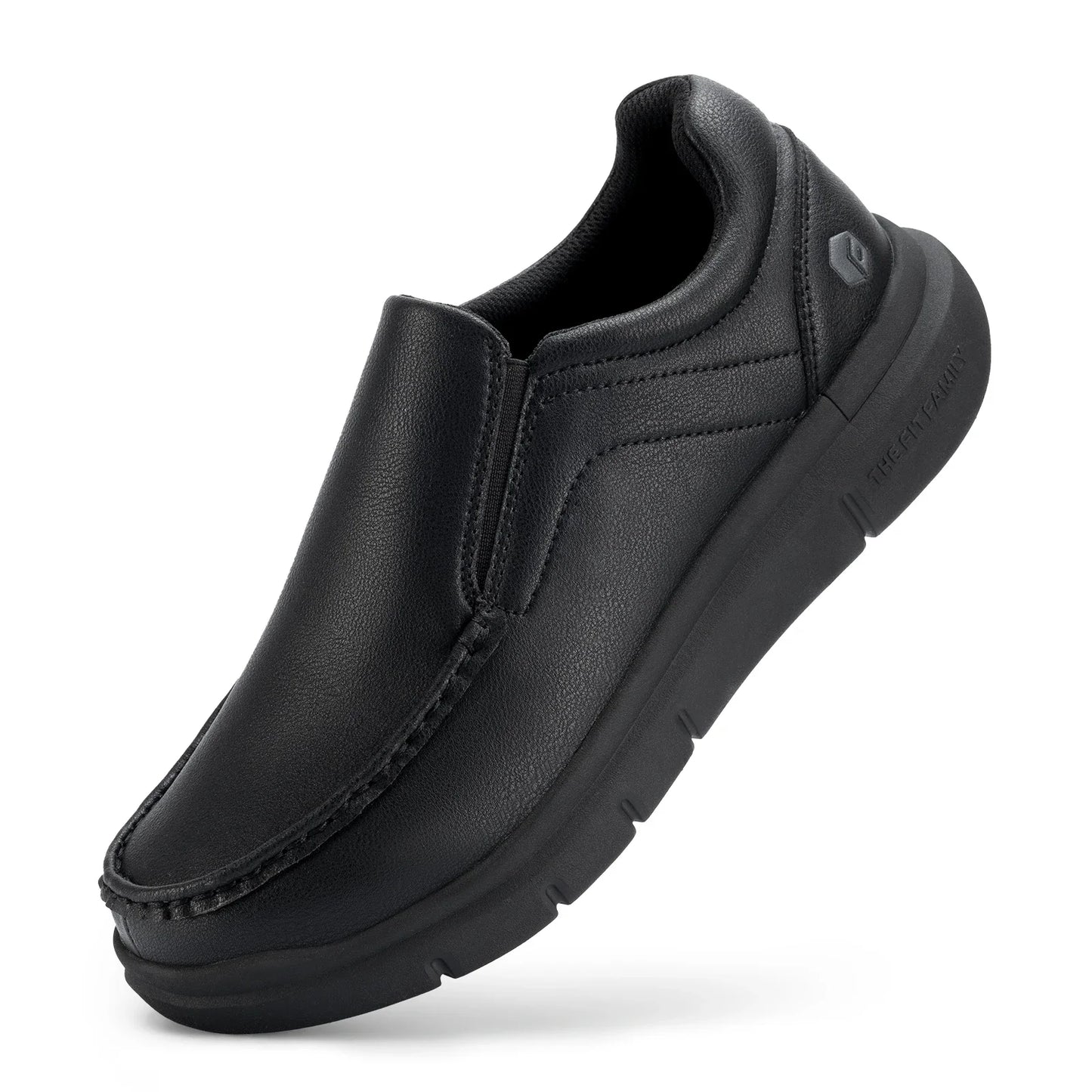 Fitville Men'S Slip-On Shoes Wide Width Leather Casual Shoes Lightweight For Swollen Feet With Arch Support Pain Relief