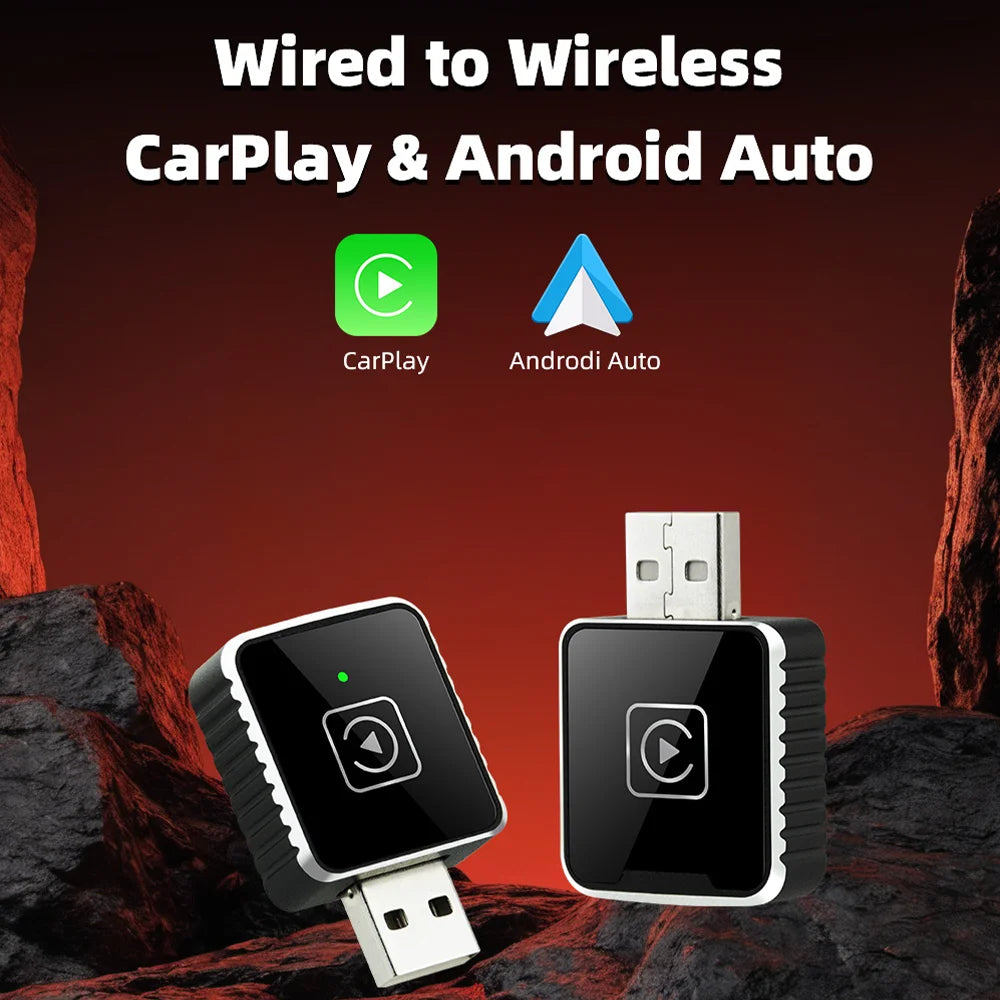 2025 NEW 2 In 1 Wireless Carplay AI Box Android Auto Plug And Play Applicable To Convert Original Car Wired Carplay To Wireless