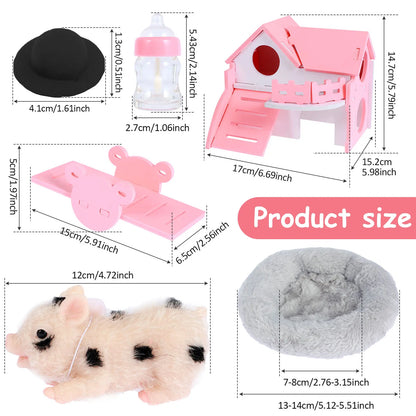 6inch Silicone Pig Doll Toy Cute Miniature Silicone Pig Reborn Realistic Pig Toy Interesting Full Silicone Piglet Doll Toy Set