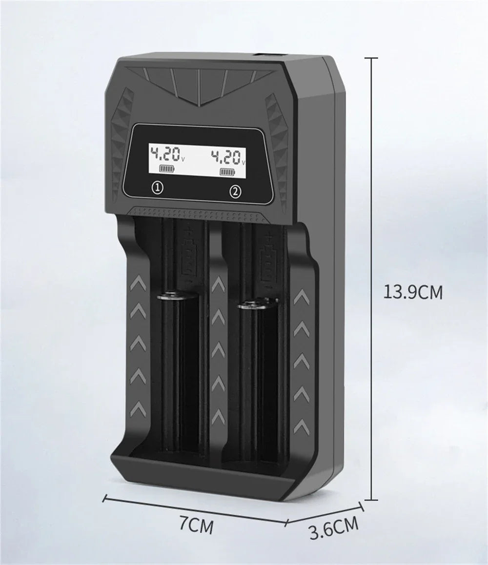 Intelligent LCD Battery USB Charger - 1/2/4 Slots for 18650 4.2V Li-ion & 1.2V Ni-MH AA/AAA Rechargeable Batteries