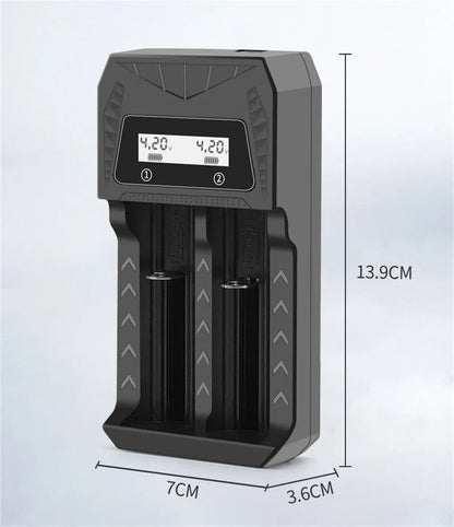 Intelligent LCD Battery USB Charger - 1/2/4 Slots for 18650 4.2V Li-ion & 1.2V Ni-MH AA/AAA Rechargeable Batteries