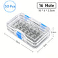 Dental Veneer Membrane Box with Film Transparent Denture Storage Box with 6/16 Hole for Small Crown Dentistry Materials Tools