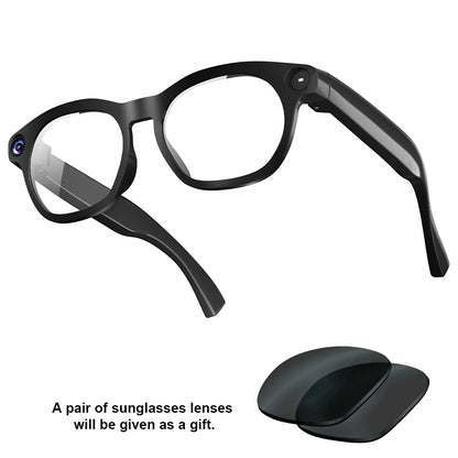 CY03 AI Smart Glasses with Camera 1600x1200 Video Recording Open-Ear Bluetooth 5.3 Headphones Real-time Translation Touch Contro