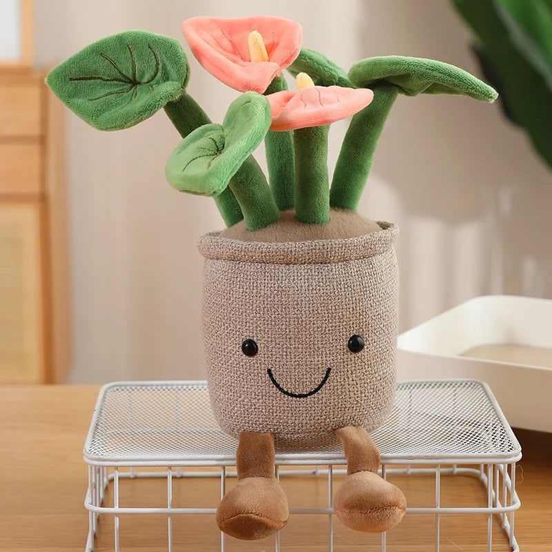 Green Plant Potted Plants Lily Flowers Strawberries Lotus Flowers Persimmons Morning Glory Ornament Soft Birthday Gifts Decor