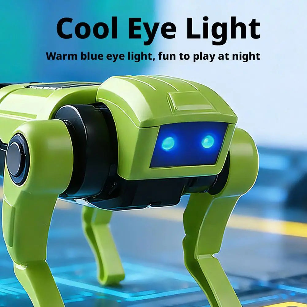 Electric Walking Mechanical Dog with Blue LED Lights Cool Quadruped Robot Pet Bionic Puppy Toy Birthday Gift for Smart Kids