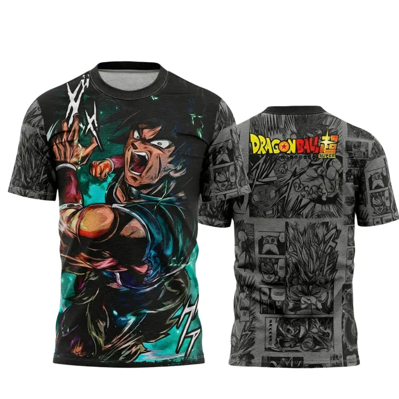 Summer 2026 Dragon Ball Vegeta "Super Saiya God" Comic Themed 3D Print Breathable Quick Drying T-shirt Adult Parent Top