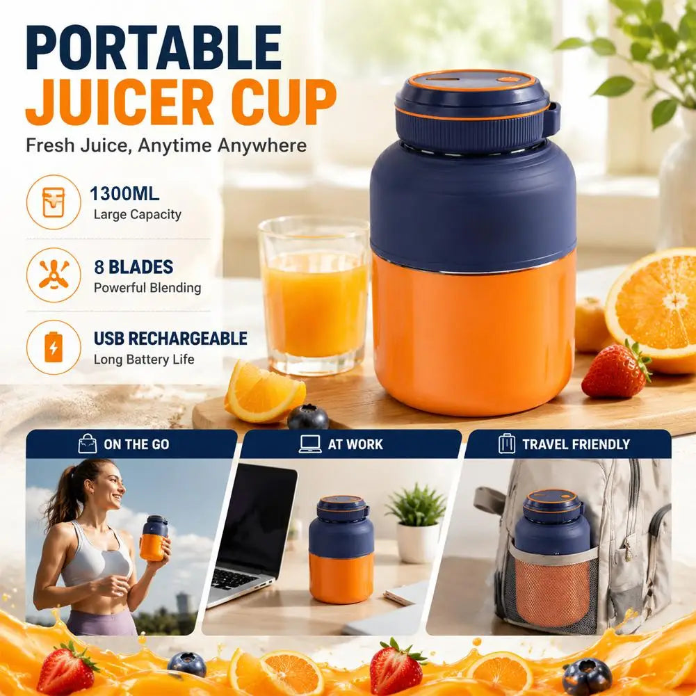 2026 1300ml New Wireless Portable Fruit Juicer Charging Small Complementary Food Crushed Ice Household Multifunctional Juicer