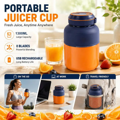 2026 1300ml New Wireless Portable Fruit Juicer Charging Small Complementary Food Crushed Ice Household Multifunctional Juicer