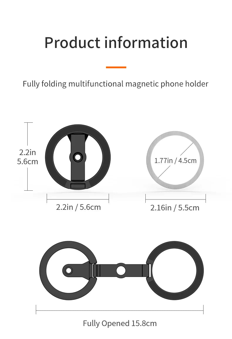 For MagSafe Double-sided Strong Magnetic Holder For Photography Equipment Mobile Phone Accessories Portable Folding Magnet Stand