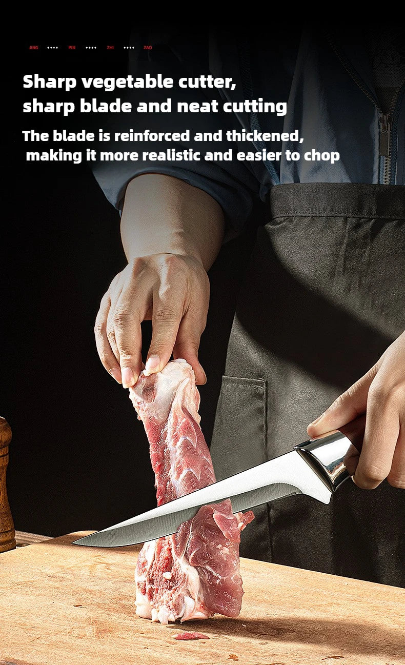 Stainless Steel Cow and Sheep Cutting Knife, Pig Specific Bone Cutting Knife, Pointed Knife, Meat Cutting Kitchen Knife.