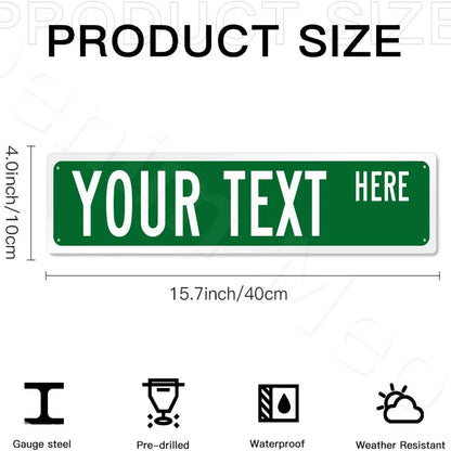 Custom Street Sign, Personalized Metal Sign For Office Workplace Home Yard Road, Custom Your Text Signs for Outdoor 16x4 Inches