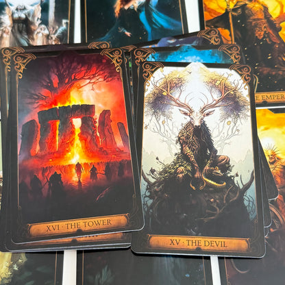 Druidic Tarot Cards 78pcs English Version Mysterious Divination Tarot Deck Board Game