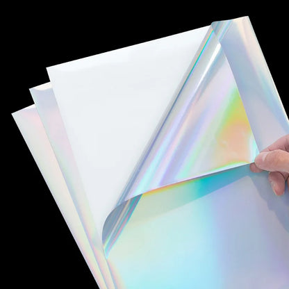 50pcs Custom Die Cut Vinyl Holographic Stickers Personalized Party Cutout Shiny Business Labels Decal Wedding Packing Decoration