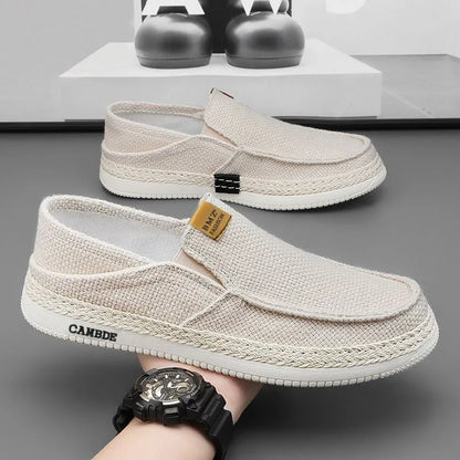 Summer Casual Loafers Men Breathable Slip On Casual Shoes for Men Classic Linen Canvas Sneakers Male Light Flats Lazy Shoes