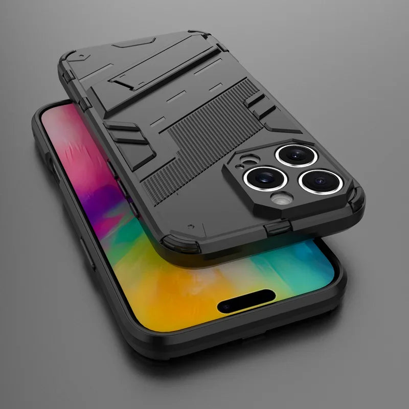Armor Shockproof Protective Magnetic Holder Case For iPhone 17 Pro Max 16 15 14 12 13 11 Pro Max Plus 17Air 13 12 Mini Cover