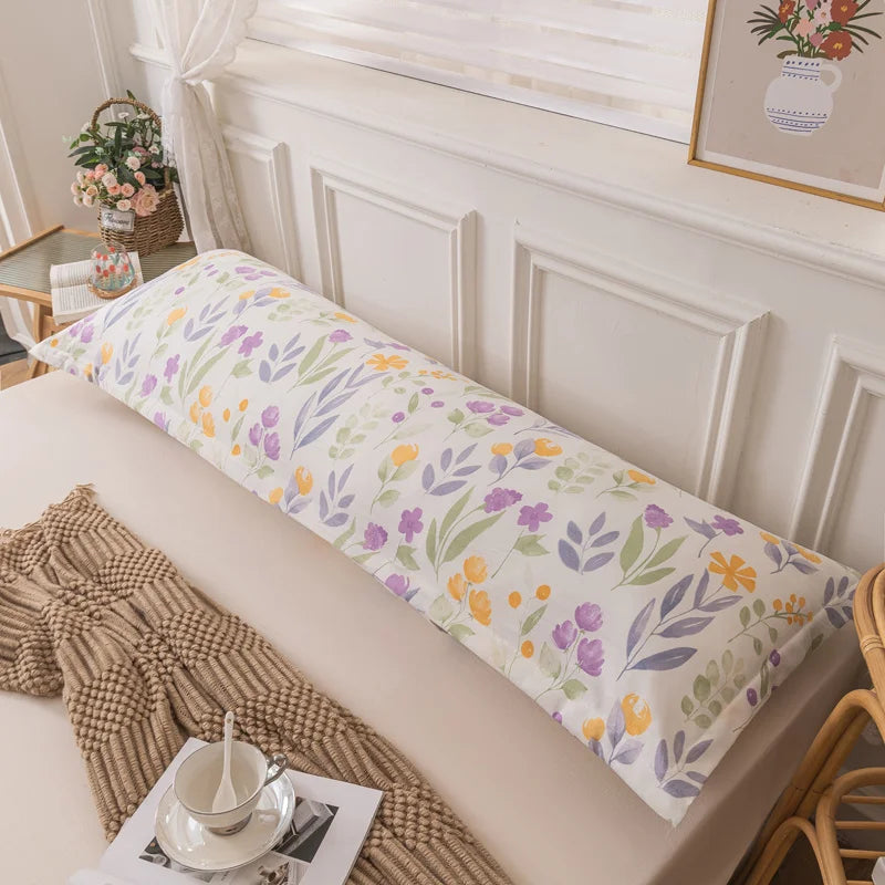 1pc 100% Polyester And Hemp Double Long Pillowcases,  Pillowcase Lover Sleeping Bedding