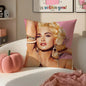 Iconic Pop American Singer M-Madonna Cushion Cover Pillowcase Short Plush Invisible zipper Room Sofa Cushion Cover