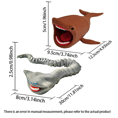 Bloop Sea Monster 3D Printed Flexible Articulated Fidget Toy – Sea Eater Deep Sea Creature Collectible Stress Relief Desk Toy