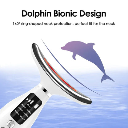  Home Use LED Face Neck Massager 7 Colors Light Therapy 7 Modes 3 Levels Vibration Face Lifting Anti Wrinkle Beauty Instrument