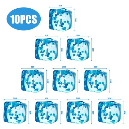 3/4.5/5.5CM Ice Cube Squishy Toy Stress Relieving Soft Touch Slow Rebound Stretch Squeeze Snowflake Ice Cube Xmas Gift for Adult