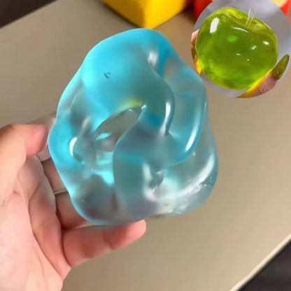 @Squishy Green Apple Stress Ball Soft Fidget Sensory Toy for ADHD Autism Slow Rebound Squeeze Toy for Adults Kids Christmas Gift