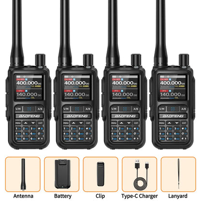 4PACK BAOFENG UV-5R MINI Walkie Talkie Bluetooth Programming Ham Two Way Radio Handheld Long Range Type-C Dual PTT Multi Band