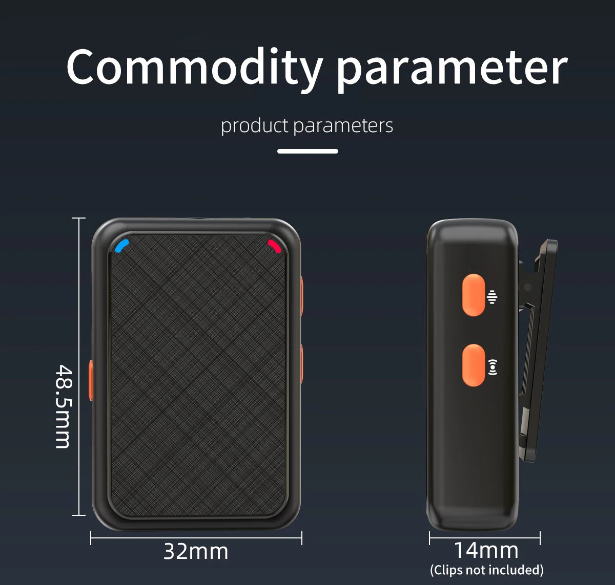 Wireless Lavalier Microphone Portable Audio Video Recording Mini Mic for iPhone Android Live Broadcast Gaming Phone Mic