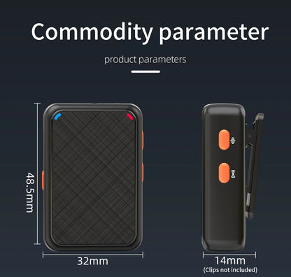 Wireless Lavalier Microphone Portable Audio Video Recording Mini Mic for iPhone Android Live Broadcast Gaming Phone Mic