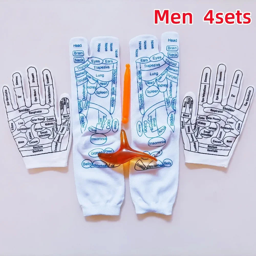 6Pcs Foot Pressure Point Therapy Trigger Point Massager Stick Acupressure Reflexology Sock with Massage Tools Set Foot Care Tool