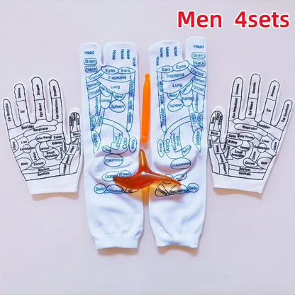 6Pcs Foot Pressure Point Therapy Trigger Point Massager Stick Acupressure Reflexology Sock with Massage Tools Set Foot Care Tool
