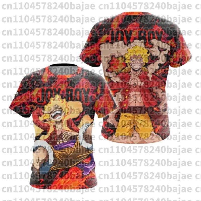 2026 New Arrivals Luffy cosplay T-shirt One Piece 3D printed Kids short-sleeved top Themed comic exhibition clothing